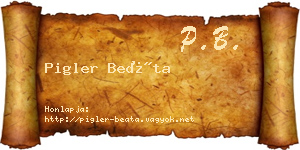 Pigler Beáta névjegykártya