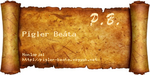 Pigler Beáta névjegykártya